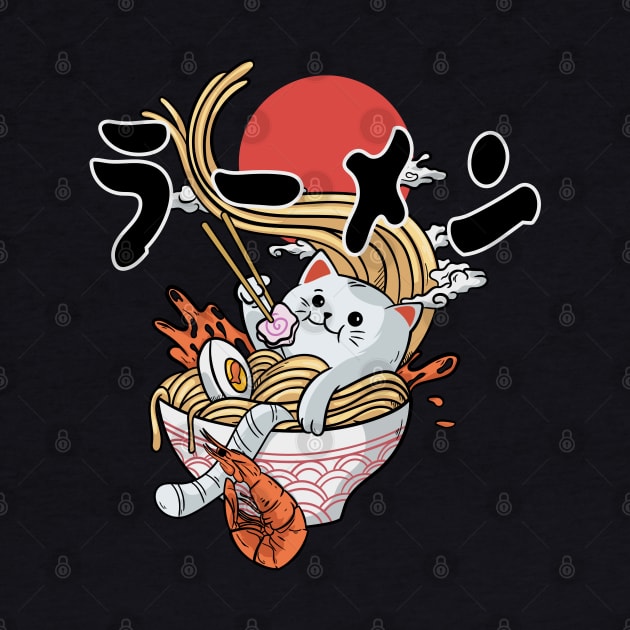 ramen cat by PaperHead